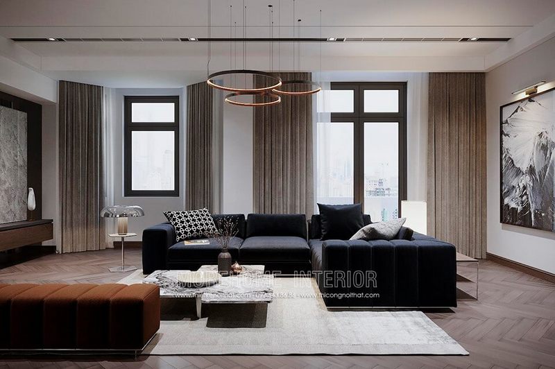 Ghế sofa hiện đại mang lại sự đẹp cho biệt thự Vinhomes Imperia Hải Phòng.