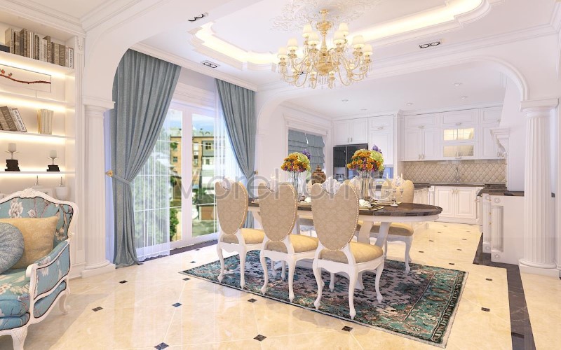 Tủ bếp tân cổ điển Euroland Tủ bếp tân cổ điển Euroland