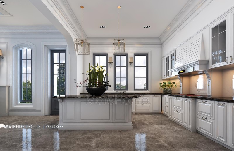 Mẫu tủ bếp tân cổ điển – Vinhome Mẫu tủ bếp tân cổ điển – Vinhome