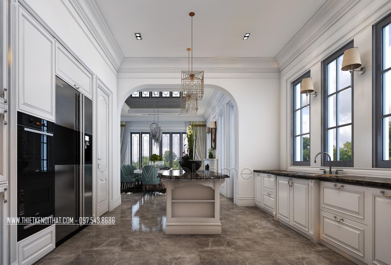 Mẫu tủ bếp tân cổ điển – Vinhome Mẫu tủ bếp tân cổ điển – Vinhome