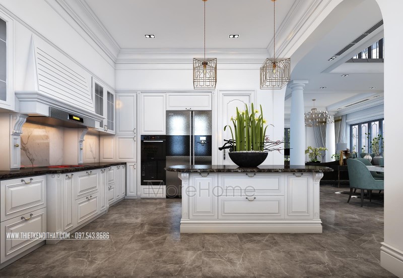 Mẫu tủ bếp tân cổ điển – Vinhome Mẫu tủ bếp tân cổ điển – Vinhome